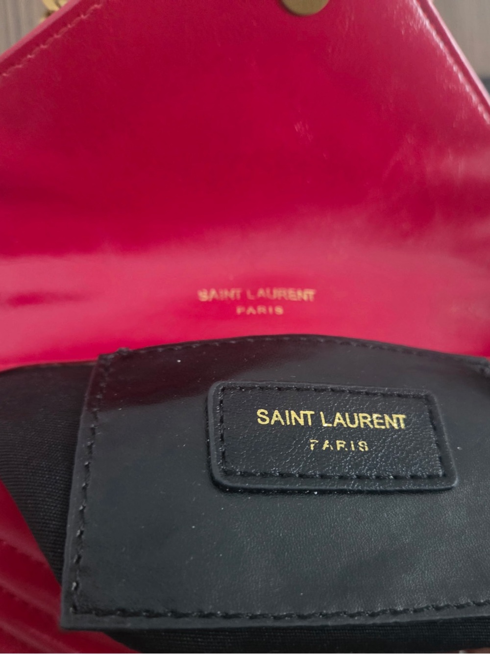 Saint Laurent Red Leather Chain Crossbody Bag - Picture 7 of 9